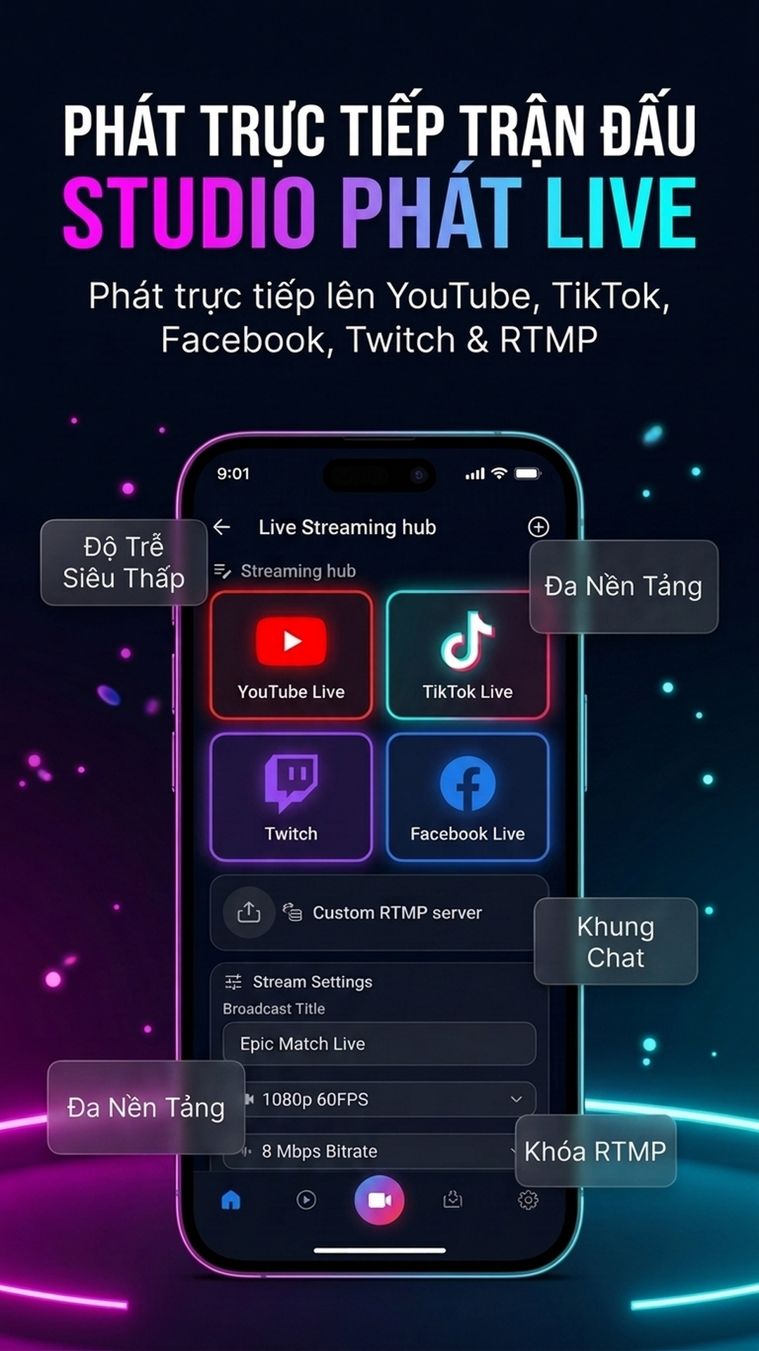 Livestream YouTube, Facebook & Twitch