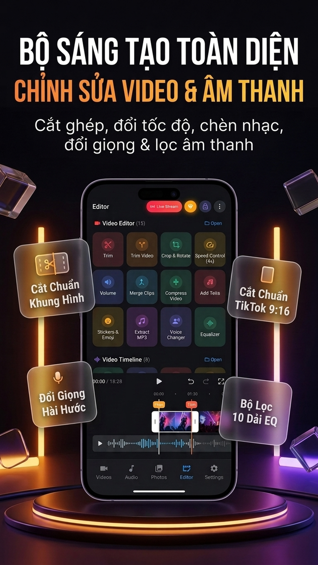 Biên Tập Video: Cắt Ghép, Crop & Tốc Độ