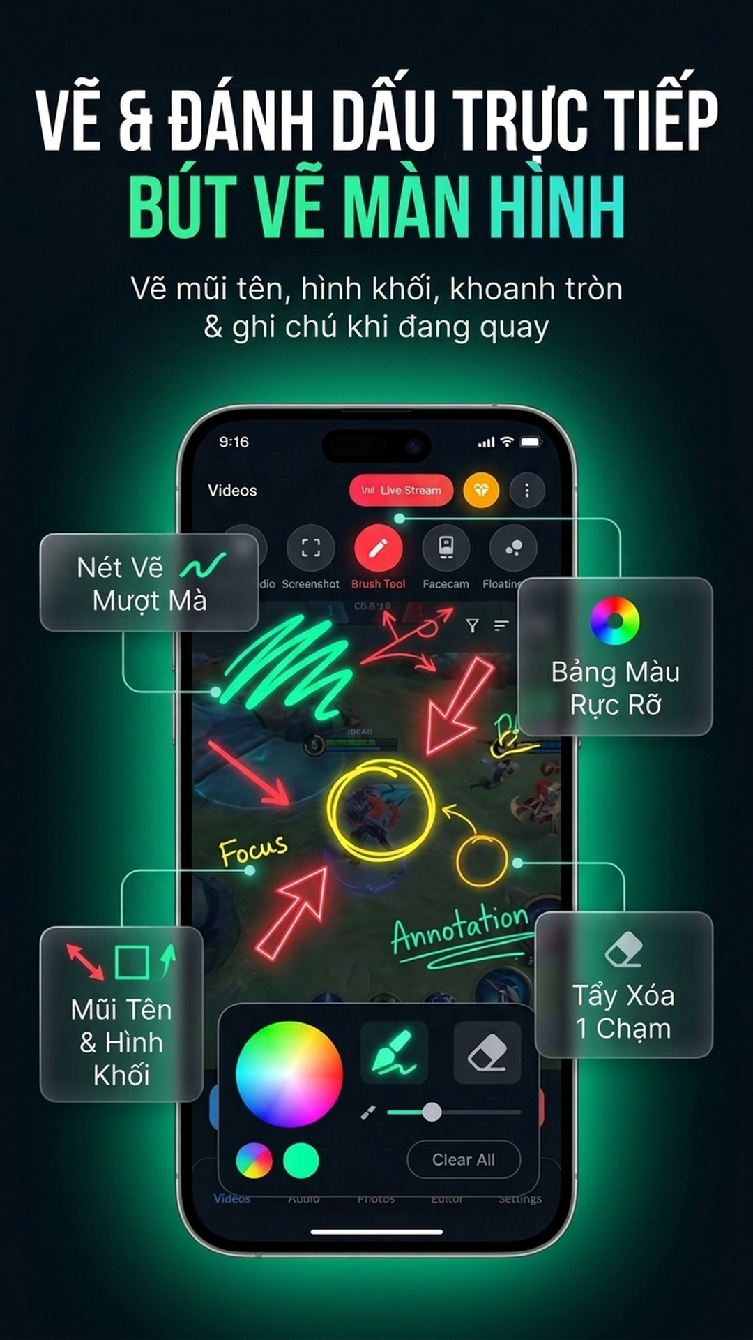 Bút Vẽ Màn Hình, Mũi Tên & Chú Thích